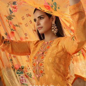 NIHAR VOL 2 BY GLOSSY SIMAR PURE GEORGETTE EMBROID